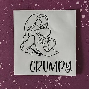 Grumpy Dwarf Decal / Seven Dwarfs Decal / Snow White Decal