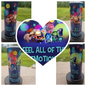Inside Out 2 20 oz. Stainless Steel Tumbler | Feel All of the Emotions Tumbler | Disney Tumbler |