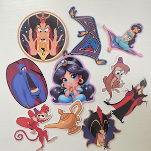 Aladdin Stickers / Genie Sticker / Jasmine Sticker / Abu Sticker / Jafar Sticker /  The Sultan Sticker