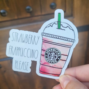 Starbucks Sticker | Strawberry Frappuccino Sticker | Coffee Sticker | Starbucks Coffee Sticker | Frappuccino Sticker