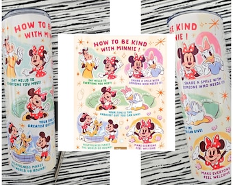 How to Be Kind with Minnie Tumbler | Minnie Mouse 20 ounce Stainless Steel Tumbler | Minnie and Daisy Tumbler