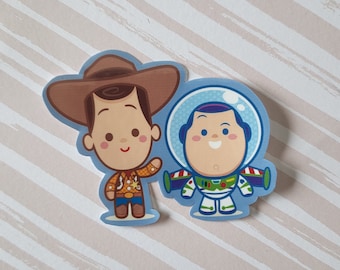 Woody mignon et buzz sticker | Buzz et Woody Sticker | Sticker Disney kawaii
