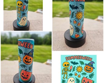 Summerween ブルータンブラー | Summerween 20オンス ステンレススチールタンブラー | ハロウィンサマータンブラー | サマータンブラー