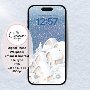 Winter Phone Wallpaper, Snowy Winter Background, Winter Wallpaper, Winter Wonderland Wallpaper, Christmas iPhone Wallpaper, Winter Aesthetic