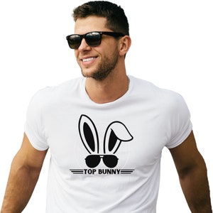 Ostern Top Bunny SVG | Top Gun Ostern SVG | Aviator Sonnenbrille Maverick SVG | SVG für Mann Shirt | Oster-Svg für Männer | Lustige Oster-Svg