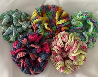 Crochet Cotton Hair Scrunchies