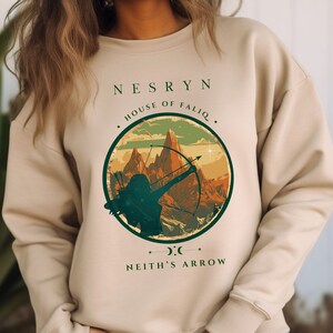 Nesryn Throne of Glass Sweatshirt, Nesryn Faliq known as Neith&#39;s Arrow the archer in the starry sky from  Sarah J Maas’ series