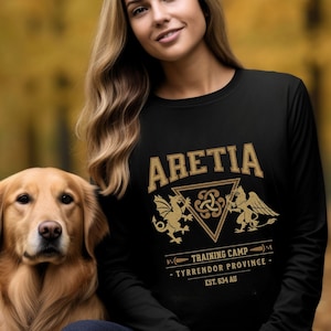 Aretia Long Sleeve Iron Flame Training Camp Fourth Wing Tee, the training never stops at Basgiath or Aretia from Rebecca Yarros&#39; Iron Flame