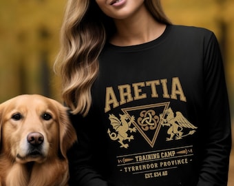 Aretia Long Sleeve Iron Flame Training Camp Fourth Wing Tee, the training never stops at Basgiath or Aretia from Rebecca Yarros' Iron Flame