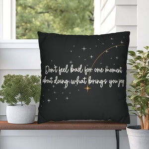 What brings you Joy ACOTAR Faux Suede 2-sided Pillow, Tamlin kind words to Feyre & Night Court peaks reading pillow from Sarah J Maas epic