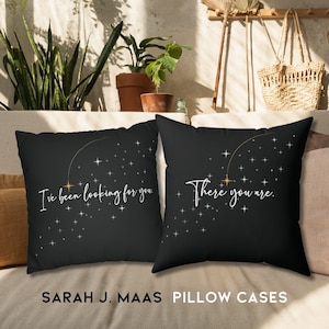 There you are I&#39;ve been looking for you ACOTAR Rhysand Quote Black Faux Suede 2-sided Pillow CASE, ACOTAR Night Court Starfield