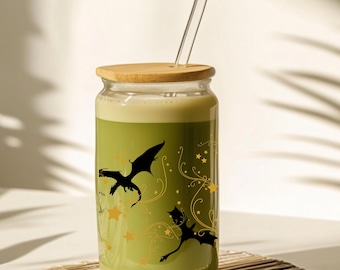 Fourth Wing Empyrean Sipper Glass 16oz, all the snappiest quotes and dragons from Fourth Wing series thru Onyx Storm from Rebecca Yarros