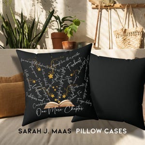 Maasverse Faux Suede Pillow CASE, on a field of stars Rhysand&#39;s quote from Sarah J Maas ACOTAR Throne of Glass & Crescent City epics