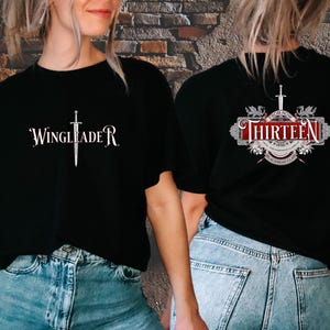 Manon Blackbeak Wing Leader & The 13 Throne of Glass 2-sided Shirt, Manon Blackbeak and The Thirteen coven crest from the Sarah J Maas&#39; epic