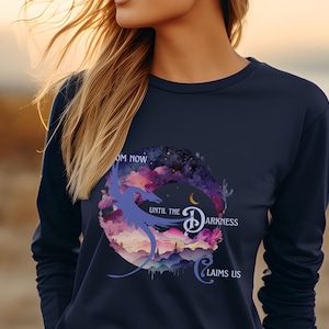 Fly with The Thirteen LONG SLEEVE Throne of Glass Shirt, loyalty oath from Manon&#39;s beloved coven & flying wyvern, from Sarah J Maas&#39; series