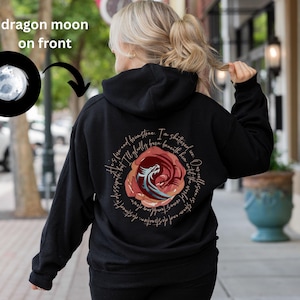Kaan&#39;s Malmr When the Moon Hatched 2-sided Hoodie, Kaan & Raeve&#39;s brimstone and ice malmr with sweet dragon moon from Sarah A Parker book