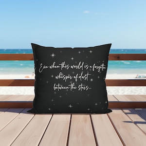 Whisper of Dust Throne of Glass Faux Suede 2-sided Square Pillow, Rowan&#39;s loving promise to his Fireheart Aelin from Sarah J Maas epic