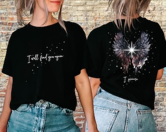 Hunt&#39;s Promise &quot;I will find you again. I promise&quot; Crescent City 2-sided Shirt, an angel&#39;s promise and Bryce&#39;s star from Sarah J Maas epic