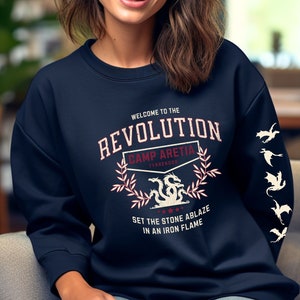 Sudadera y manga de dragón de la Revolución de la Llama de Hierro de la Cuarta Ala, bienvenida al Campamento de la Revolución Aretia, regalo de la Cuarta Ala/Llama de Hierro/Tormenta de Ónix