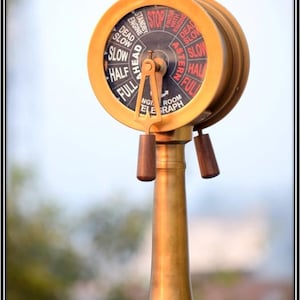 Brass Marine Telegraph | Steampunk Nautical Decor | Ship Engine Control Replica | Vintage Boat Room Gift | Captain’s Nautical Gear