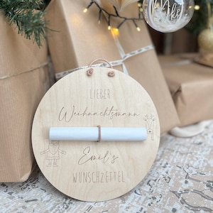 Wunschzettel Plättchen | personalisiert mit Namen | Brief an den Weihnachtsmann | Brief an das Christkind | Wunschzettel Geschenke