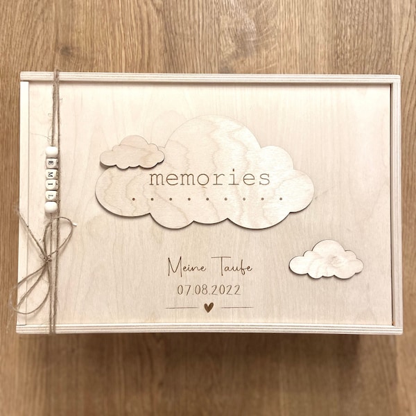 Memory box baptism/birth cloud personalized