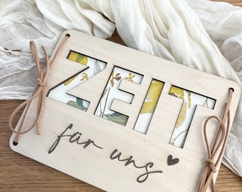 Voucher time for us, give away time, voucher idea, gift idea, time together, voucher wood