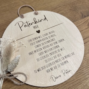 Plato personalizado | cartel de madera | Regalo para ahijado | regalo de bautizo | Ahijado El Padrino | Cumpleaños del ahijado