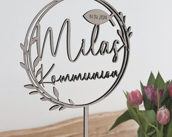 Cake Topper Communion | Baptism | birthday | Cake plug baptism | Cake decoration wood | Cake topper | personalized