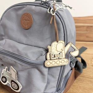 Personalized excavator trailer | backpack | kindergarten | school