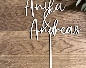 Cake topper wedding | Cake plug | Caketopper personalized | Wooden cake topper