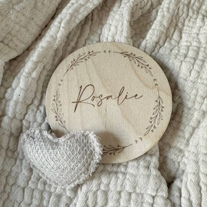 Holzplättchen personalisiert | Newborn | Holzschild mit Namen