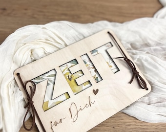 Voucher time for us, give away time, voucher idea, gift idea, time together, voucher wood
