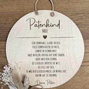 Personalized plate | Wooden sign | Gift for godchild | Gift baptism | godchild | Godfather | Birthday godchild