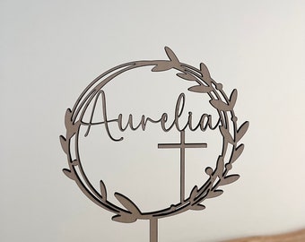 Cake Topper Communion | Baptism | birthday | Cake plug baptism | Cake decoration wood | Cake topper | personalized