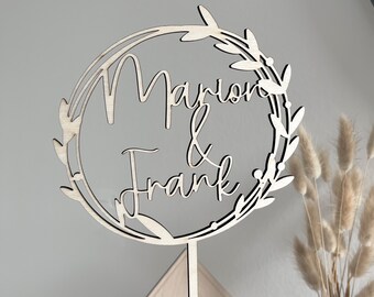 Wedding cake topper | Cake topper | Personalized cake topper | Wooden cake topper