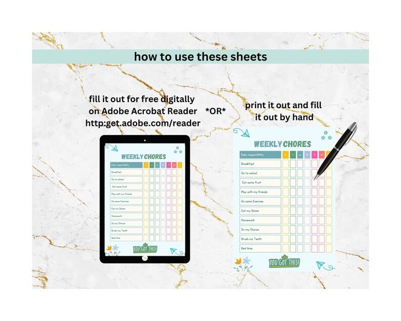 Personalized Weekly Chore Chart, Children's Daily Chores, Kids Chore ...