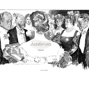 Your Hostess - Charles Dana Gibson Digital Download - Vintage Pen & Ink Drawing from LONDON Series