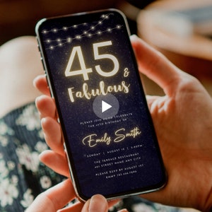 Digital Fabulous Birthday Invitation - Party Mobile Invite - Electronic Evite - Animated Editable Template - Any Age