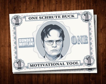 Printable Schrute Buck  - INSTANT Download - The Office Themed Birthday Party Decorations - Printables PDF PNG Dwight Schrute Buck