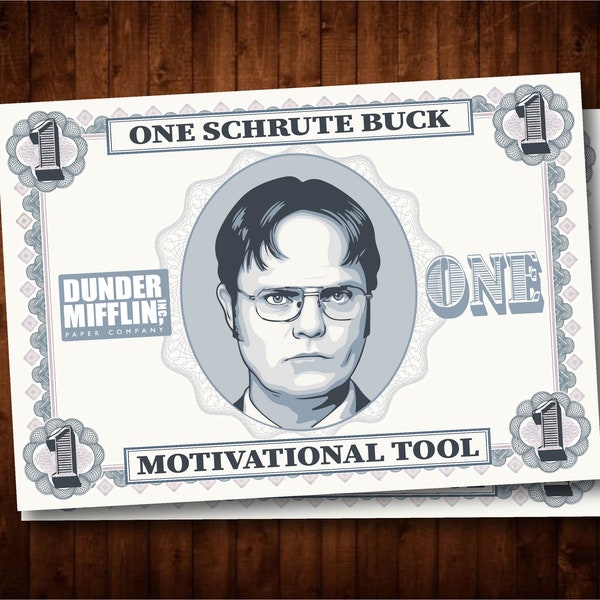 Printable Schrute Buck  - INSTANT Download - The Office Themed Birthday Party Decorations - Printables PDF PNG Dwight Schrute Buck