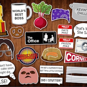 The Office Photo Booth Props - INSTANT DOWNLOAD - The Office Themed Birthday Party Supplies - Dundie Certificate - Photobooth Printables