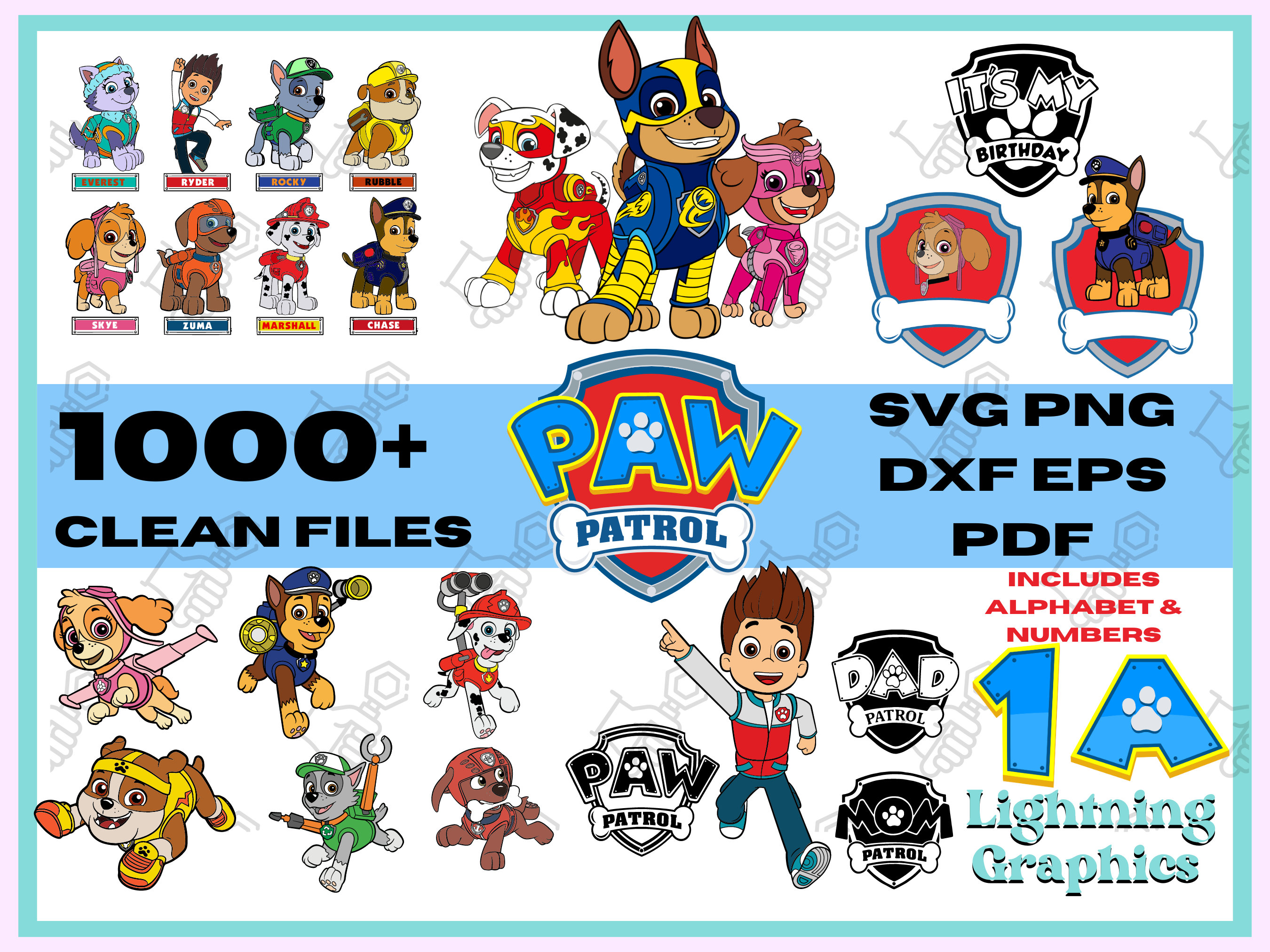 Paw Patrol Svg Paw Patrol Paw Patrol Birthday Paw Patrol Etsy UK