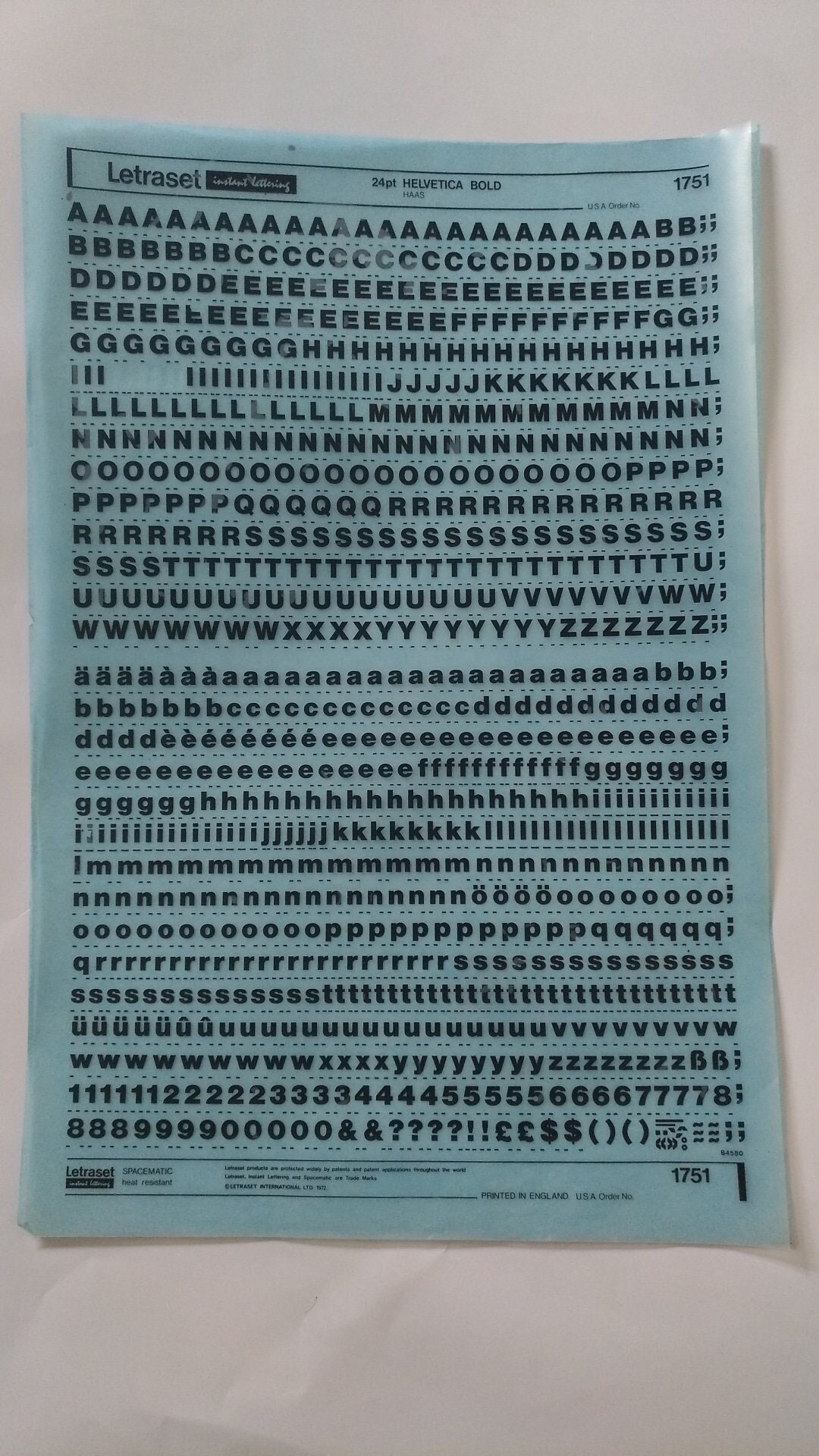 Letraset 1751 Helvetica Bold 24 Pt Vintage Transfer Letters - Etsy