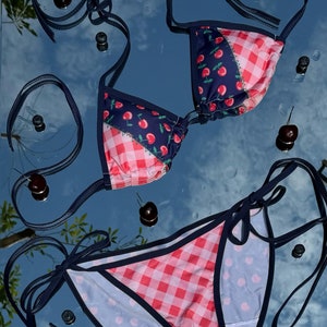 Cherry Gingham Bikini: Pin Up Two Piece Swimsuit