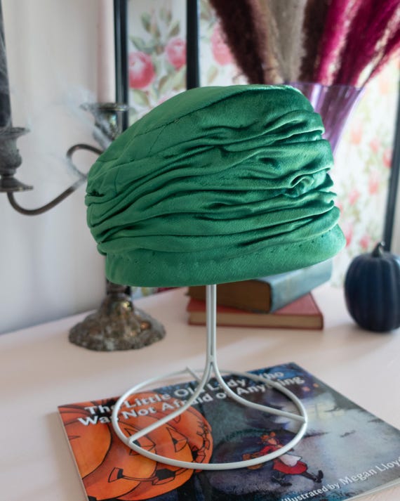 Vintage Mr. John Women\'s Classic Fabric Pillbox Style Hat Brown Green Vintage Mr. John Women main image 2