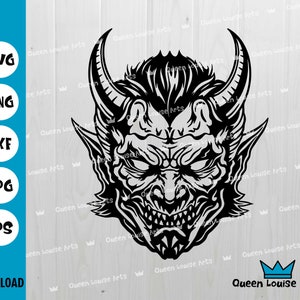 Devil Skull SVG,Evil Skeleton SVG,Scary Gothic Hell Demon Decal Shirt Graphics,Cutting File Print cut Clipart Vector cnc Digital Dxf Png Eps