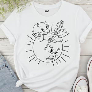 Mały Diabeł svg, Mały Diabeł png Plik ładny mały diabeł widły Svg Png Dxf, letnie gorące słońce mały diabeł Wytnij plik Cricut Clipart laserowy