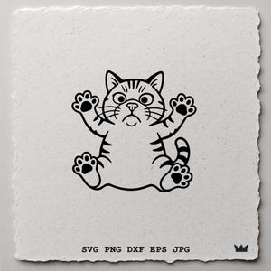 Cat Svg, cute Angry Cat SVG PNG DXF Funny Kitten Vector Clipart Kawaii Pet Design Digital File Laser Cut Tattoo Shirt Poster cricut cut cat