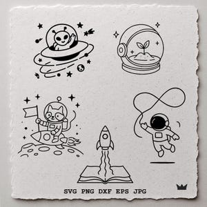 Space Explorer SVG Bundle Alien Cat Astronaut Infinity Plant Rocket Book Adventure PNG Kids boys room t shirt Galaxy Clipart Template cricut